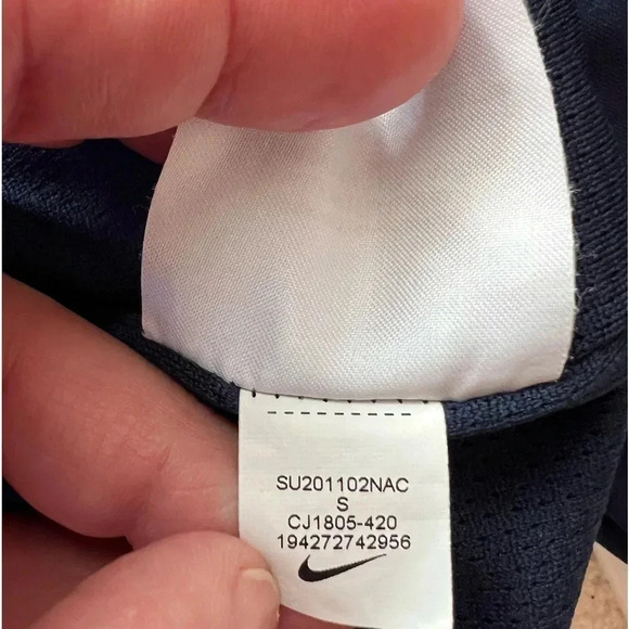 Nike Womens Athletic Athleisure Track Pants Blue White Small Ankle Side Snap - Picture 3 of 10